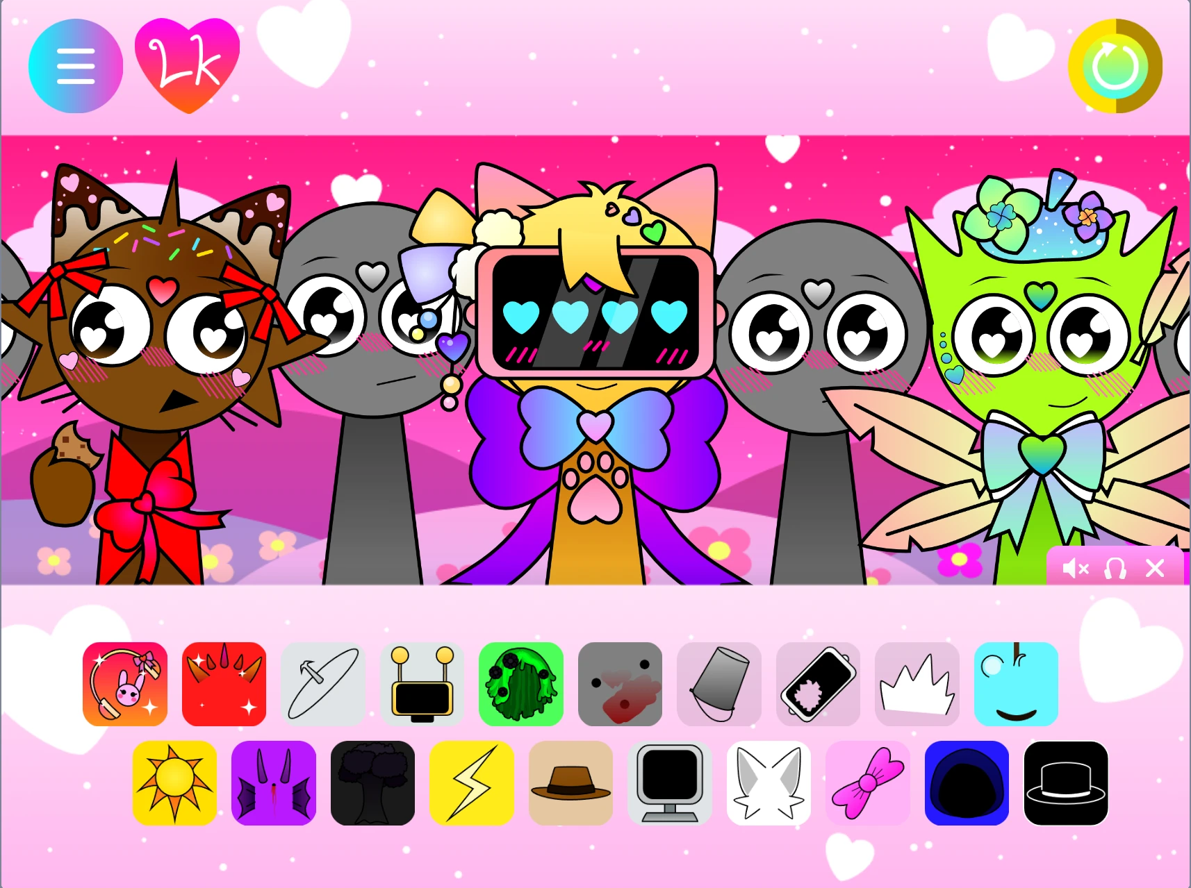 Gameplay showing active music mixing session