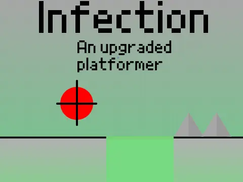 Infection platformer logo - spreading contamination theme