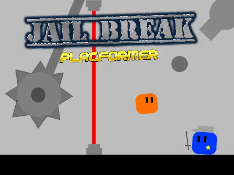 Jail break platformer logo - prison escape game with boss battle