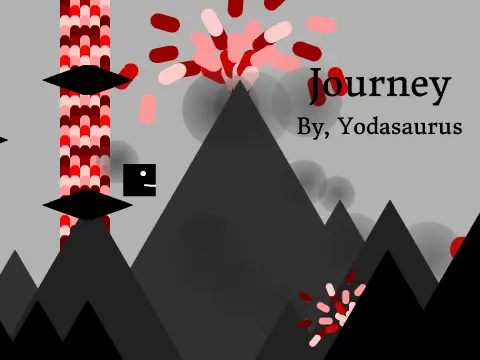 Journey pen platformer logo cover featuring 100% pen rendering and cave exploration