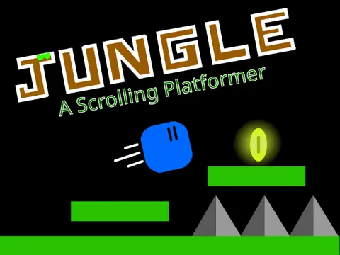 Jungle scrolling platformer logo with lush jungle environment and original art style