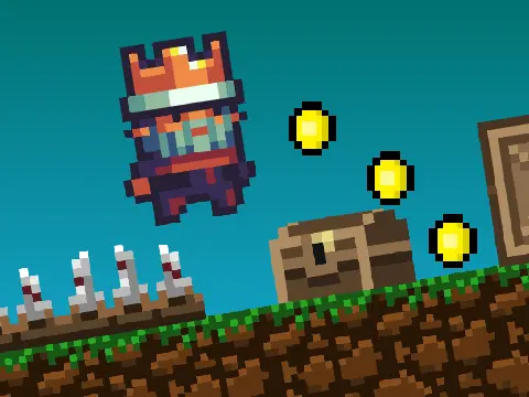 Kingdom Hassle game logo with pixel art kingdom theme