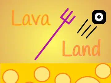 Lava Land platformer logo - volcanic theme with rising lava and boss battle