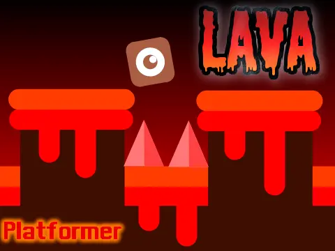 Lava Platformer logo cover with lava theme and collaboration credits