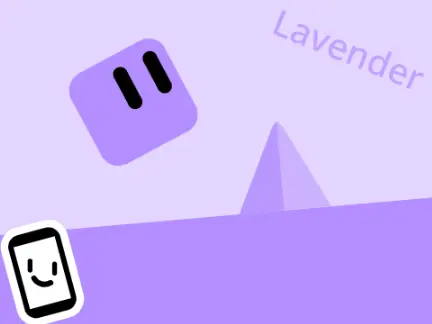 Lavender platformer logo - purple-themed scrolling adventure
