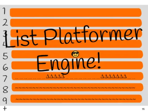 List platformer engine logo cover featuring level creation and editing tools
