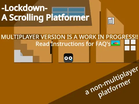 -Lockdown- scrolling platformer game logo with pandemic theme and sanitizer mechanic