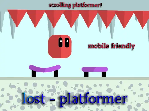 Lost Platformer logo with cooltext.com typography, sword icon and scrolling background