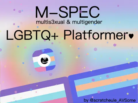 M-Spec LGBTQ platformer logo - multisexual and multigender educational pride game artwork