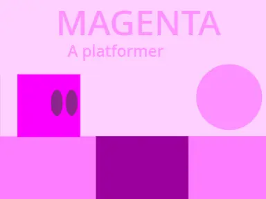 Magenta platformer logo - monochromatic magenta design for Scratch Design Studio