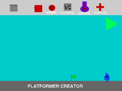 Make Your Own Platformer v2.5 bitmap editor logo with platform blocks