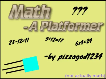 Math platformer logo - intentionally misleading title, actually pure platformer