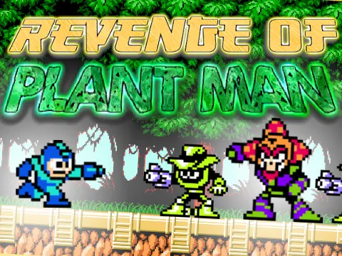 Mega Man - Revenge of Plant Man Platformer Game Logo