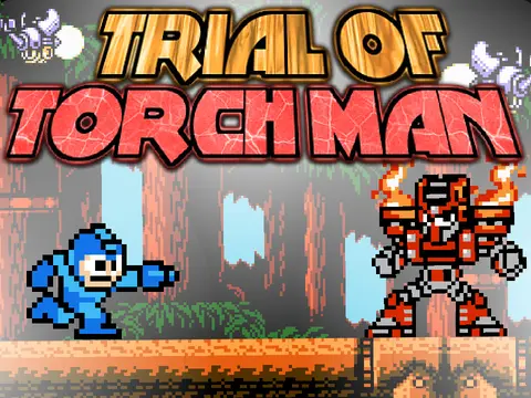Mega Man Trial of Torch Man platformer logo - Capcom fan tribute game artwork