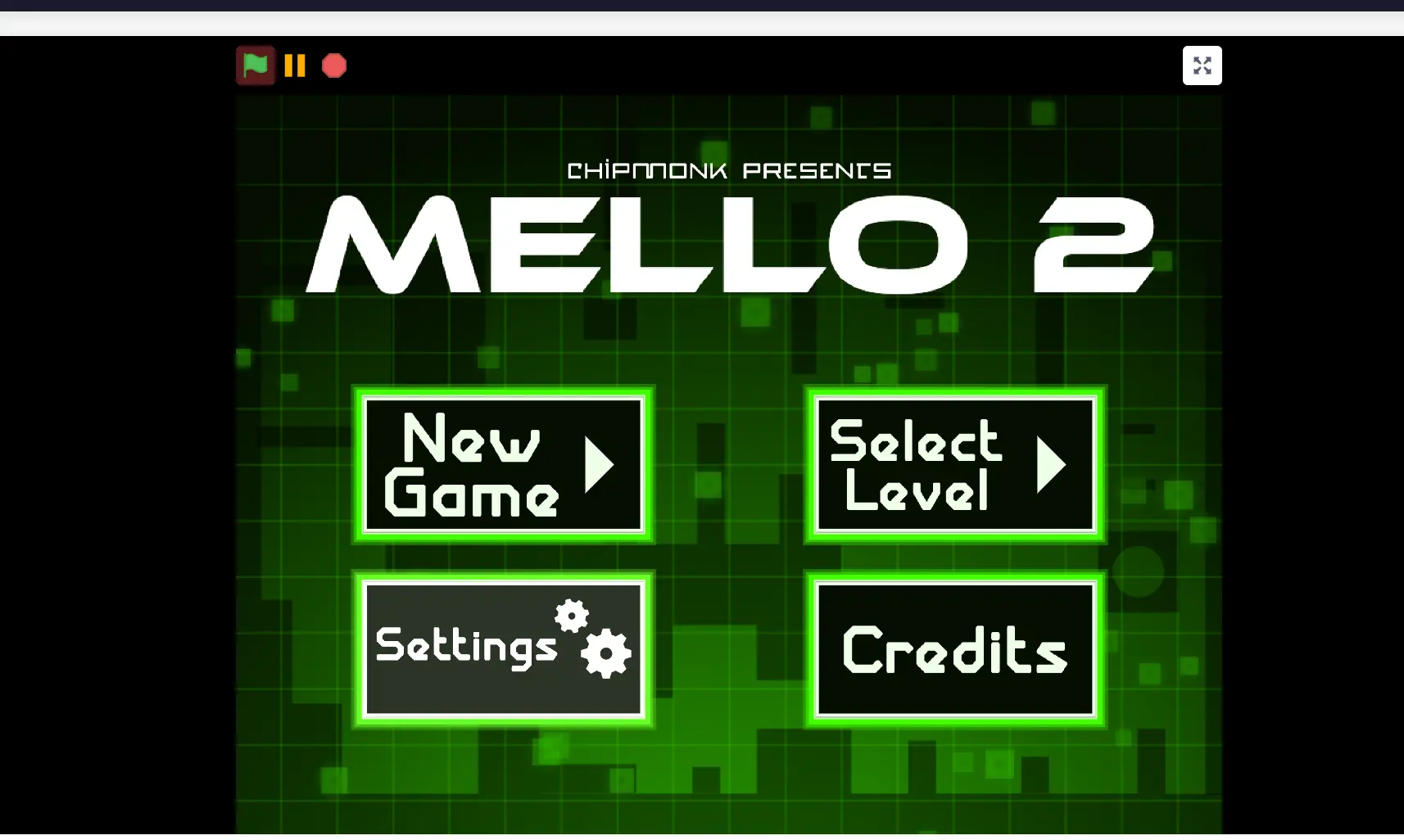 Mello 2 A Platformer home screen