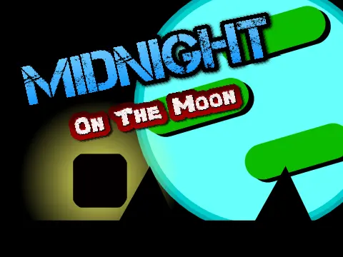 Midnight on the Moon platformer logo with lunar atmosphere theme