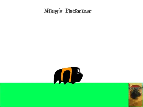Mikey's platformer logo cover featuring hand-drawn guinea pig character and bouncy platforms