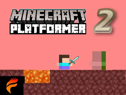 minecraft a platformer 2 game logo Minecraft-inspired Scratch platformer