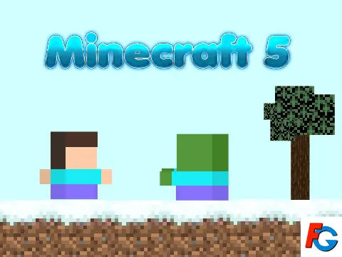Minecraft A Platformer 5 logo - fifth installment in Minecraft Scratch platformer series