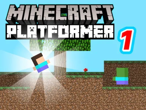 Minecraft platformer 1 logo cover featuring blocky pixel art and minecraft theme