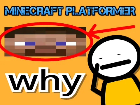 Minecraft Platformer 111 OMG parody game logo featuring vector traced Minecraft style art