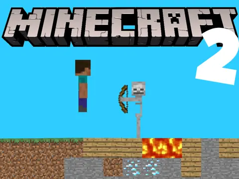 Minecraft Platformer 2 game cover image showing a blocky character in a platformer setting