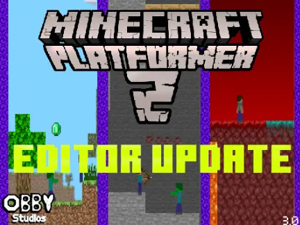 Minecraft Platformer 2 logo featuring Minecraft-inspired block design