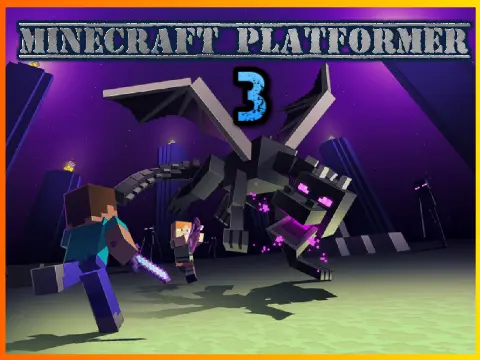 Minecraft Platformer 3 - trending platformer game logo with Minecraft style