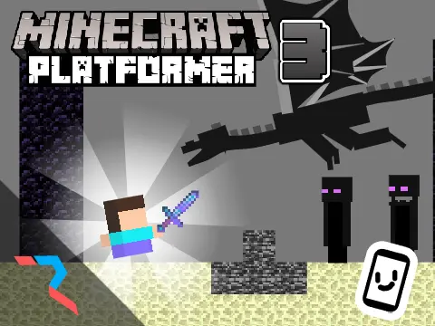 Minecraft Platformer 3 logo featuring Ender Dragon and platformer landscape