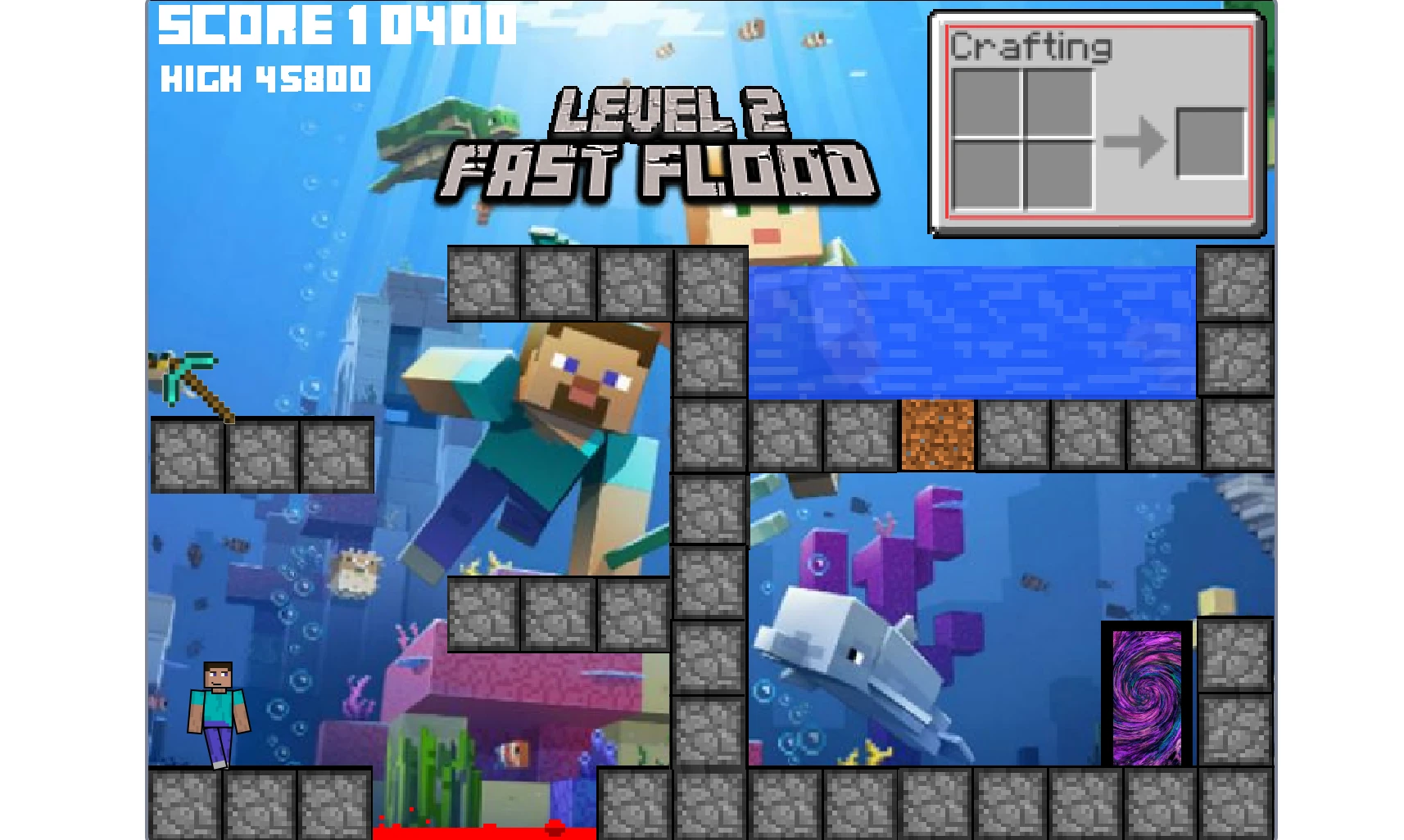 Minecraft Platformer Episode 2 Gameplay Screenshot 4 With Item Collection