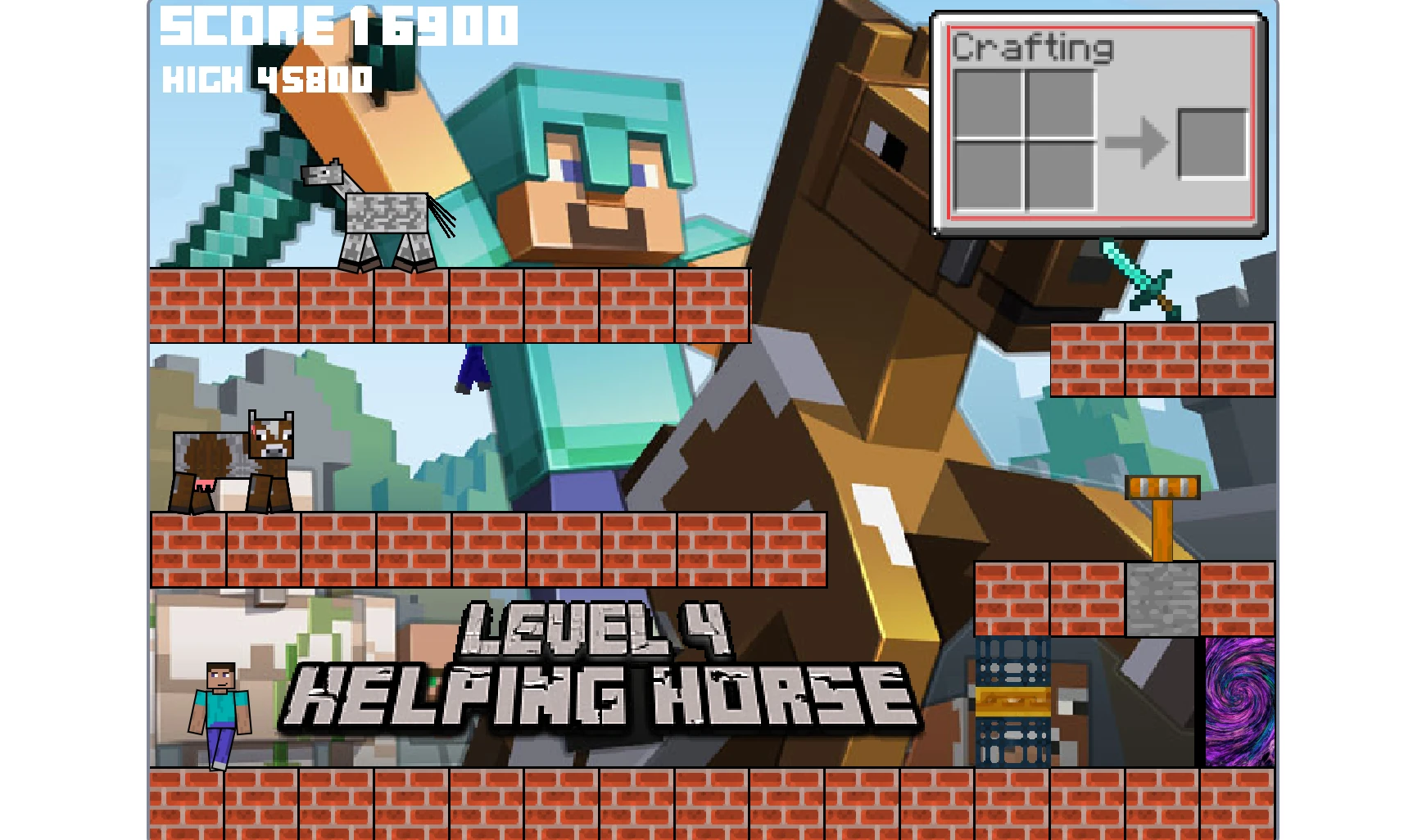 Minecraft Platformer Episode 2 Gameplay Screenshot 5 Showing Character Movement