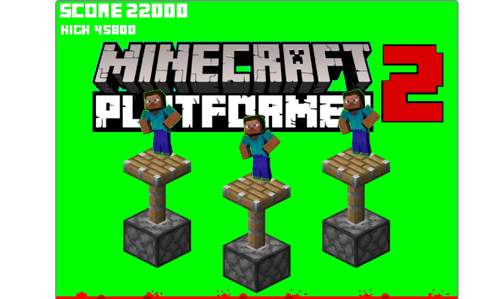 Minecraft Platformer Episode 2 Gameplay Screenshot 7 Featuring Respawning Mechanic