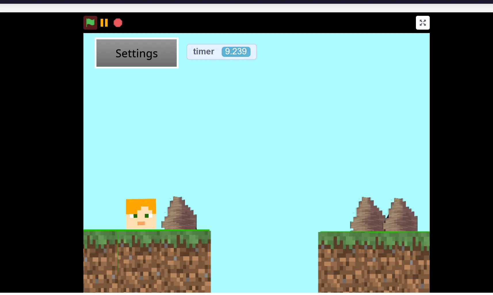 Minecraft Platformer Game Screen