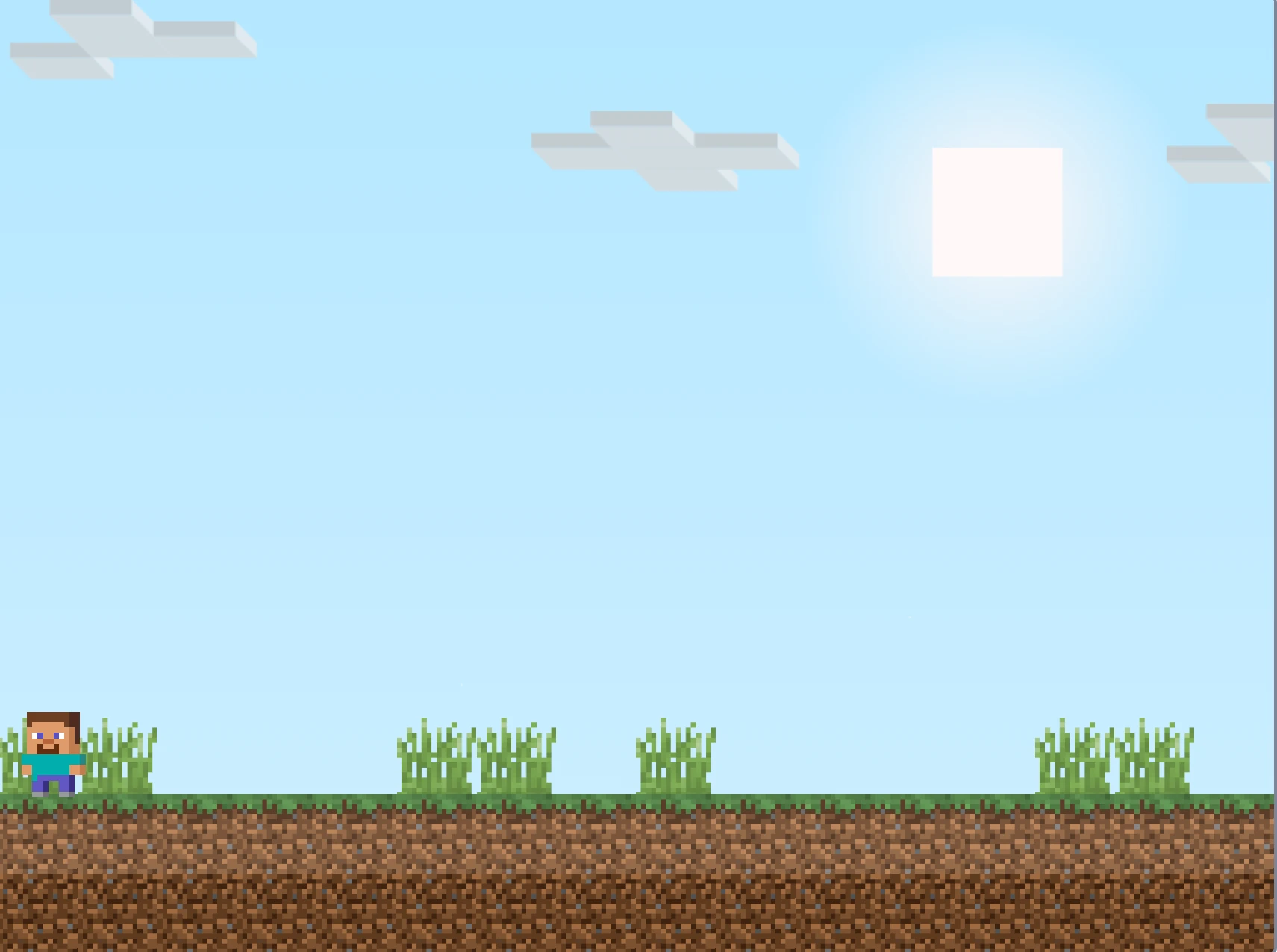 Minecraft Platformer World Demo gameplay screenshot showing character on platforms