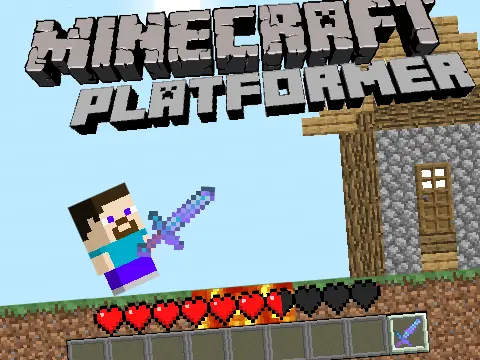 Logo for Minecraft Platformer, a 2D side-scrolling game featuring Steve