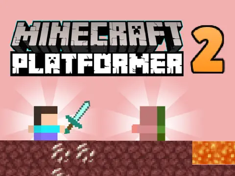 Logo for the Minecraft Platformer Nether Edition game