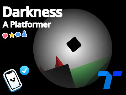 Darkness platformer logo - atmospheric shadow platforming with 7 Hydra boss