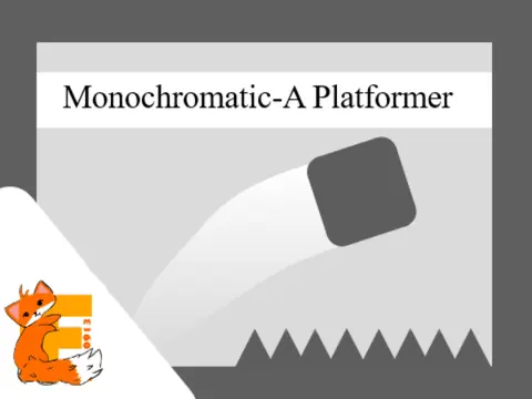 Monochromatic platformer logo cover featuring monochrome spikes and portal with Alan Walker credit