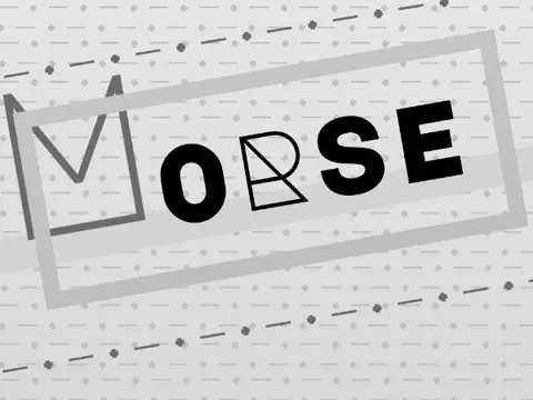 Morse platformer logo with retro grey aesthetics and morse code theme