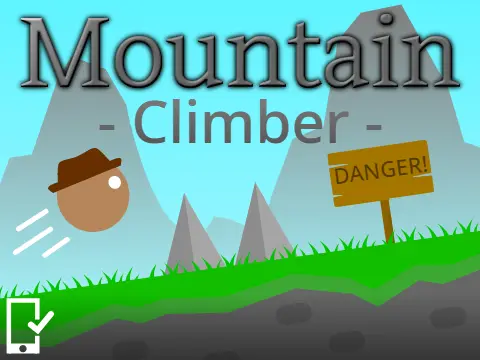 Mountain Climber scrolling platformer logo featuring jungle and mountain ruins
