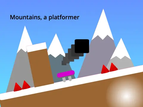Mountains platformer logo - mountain climbing themed platform game