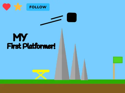My First Platformer debut game logo - beginner Scratch platformer