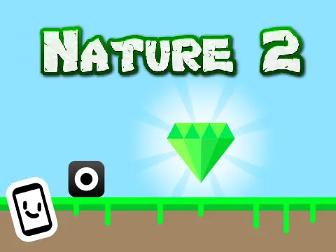 Nature 2 a platformer logo cover featuring gem and natural hazards