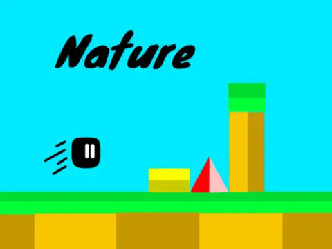 Nature platformer game logo - wilderness adventure with wall jumping