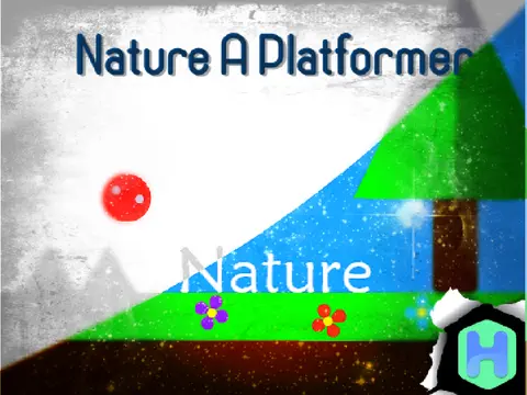 Nature A Platformer v2 logo cover featuring vector art landscape