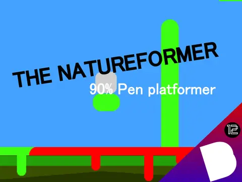 Natureformer 90 pen platformer logo cover featuring natural pen-drawn environment