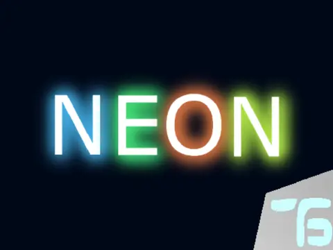 Neon scrolling platformer game logo