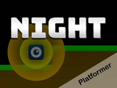 Night platformer game logo