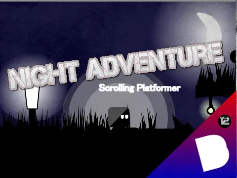 Night Adventure original platformer game logo