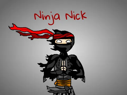 Ninja Nick platformer logo cover featuring ninja character and zombie sprites